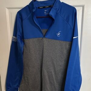 Nike Blue and Gray Quarter-Zip Golf Pullover